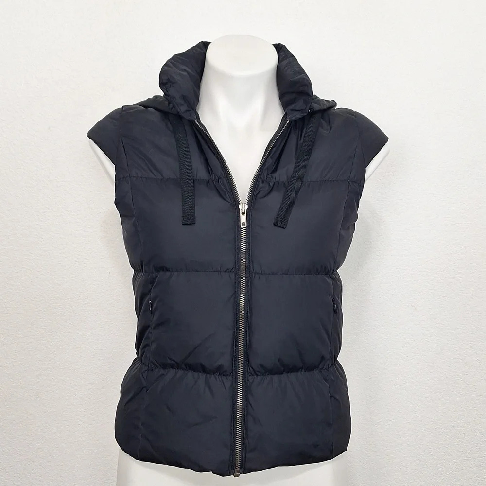 Halogen Black Outdoor Down & Feathers Gorpcore Full Zip Puffer Utility Vest XS